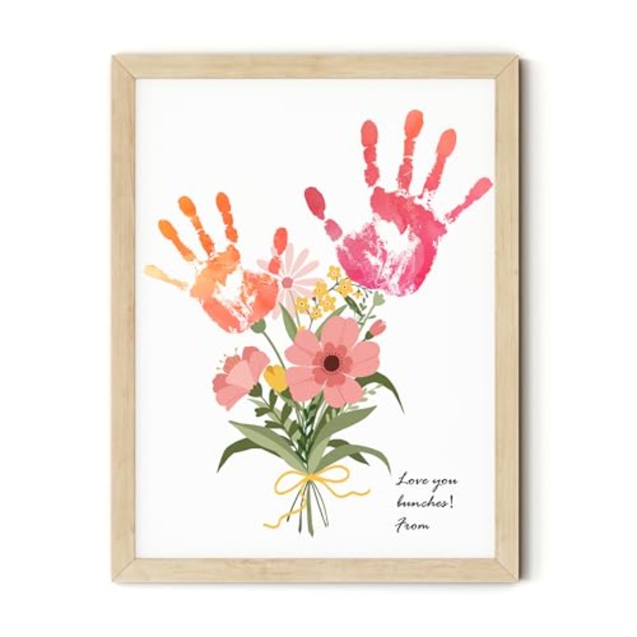 Art & Craft Paper Ideas - Flower Bouquet Handprint Art Craft DIY