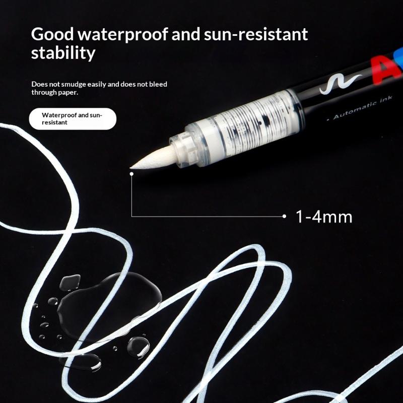Illustration Marker Set - 8pcs Black And White Acrylic Paint