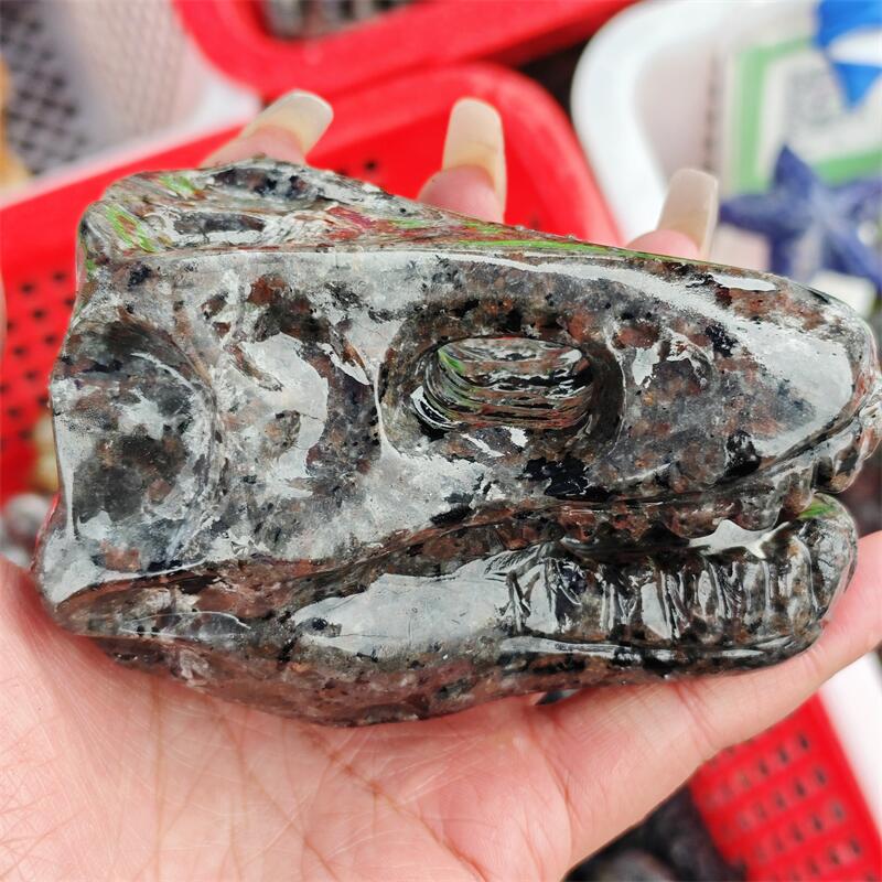 Dinosaur And Craft - Natural Yooperlite Dinosaur Skull Carving Energy