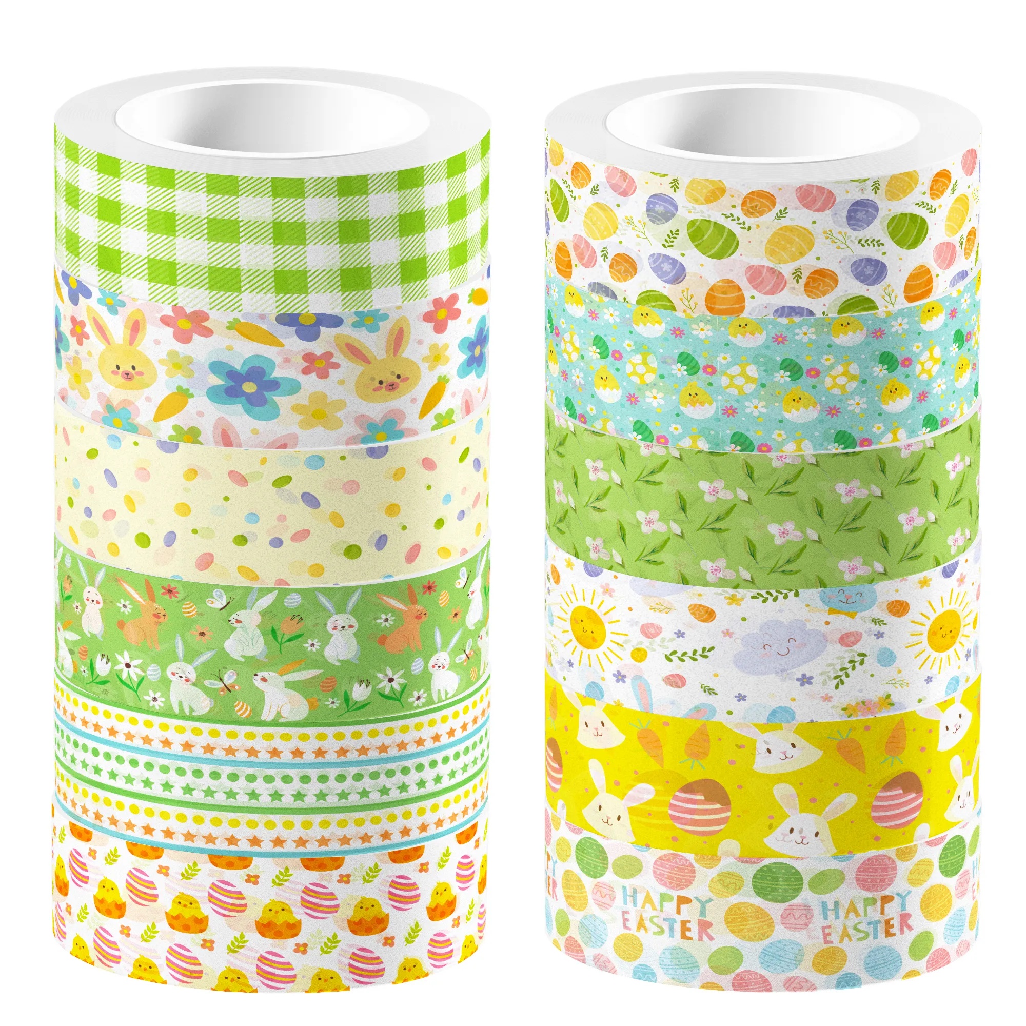 Washi Tape Rolls - 12 Rolls Easter Day Egg Rabbit