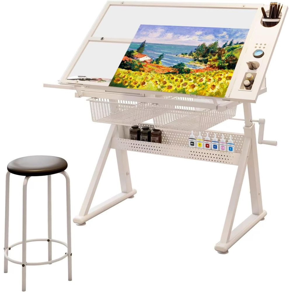 Art & Craft Paper Ideas - Adjustable Artistic Drafting Table with Tempered