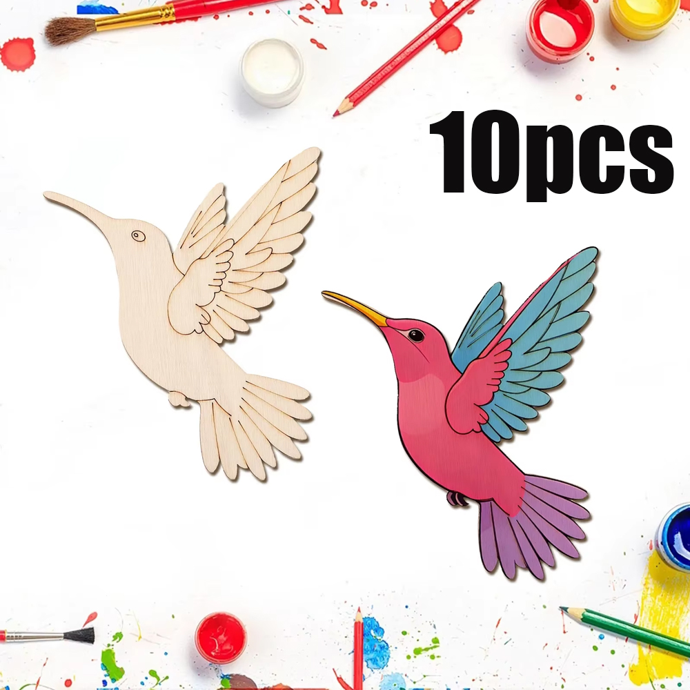 Art & Craft Paper Ideas - 10pcs Unfinished Wood Animal Bird Cutouts,Wooden