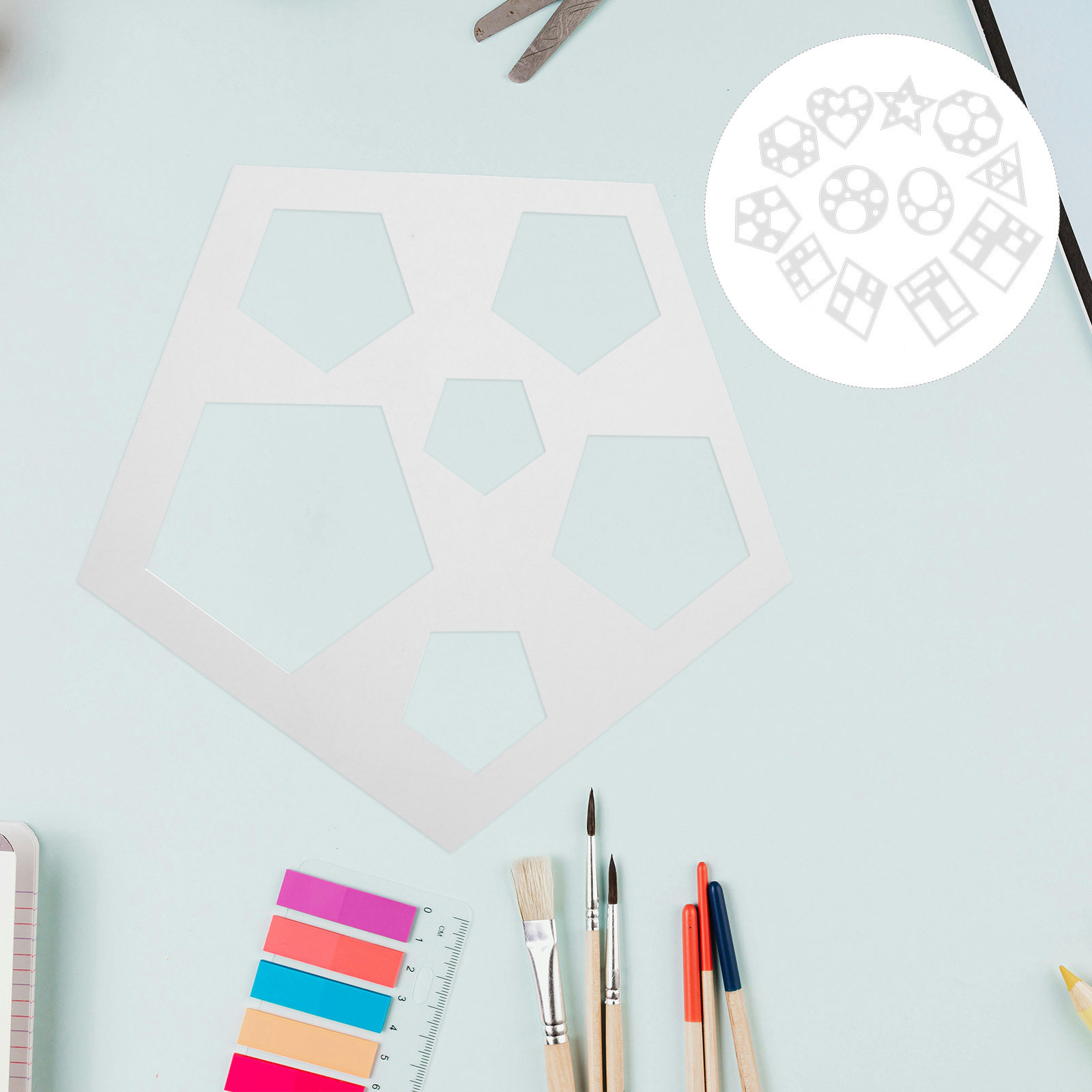 Art Craft For Preschoolers - 12Pcs Geometric Shape Stencils for Kids