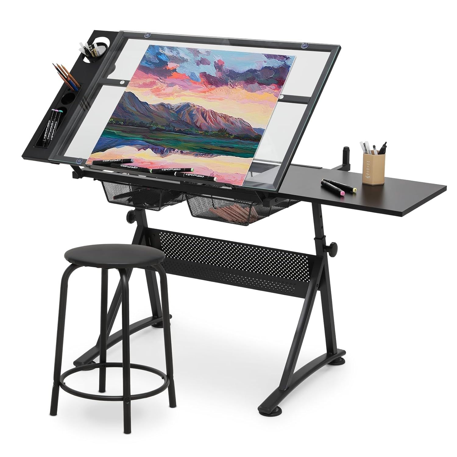Art & Craft Paper Ideas - Drafting Table with Height Adjustable Glass