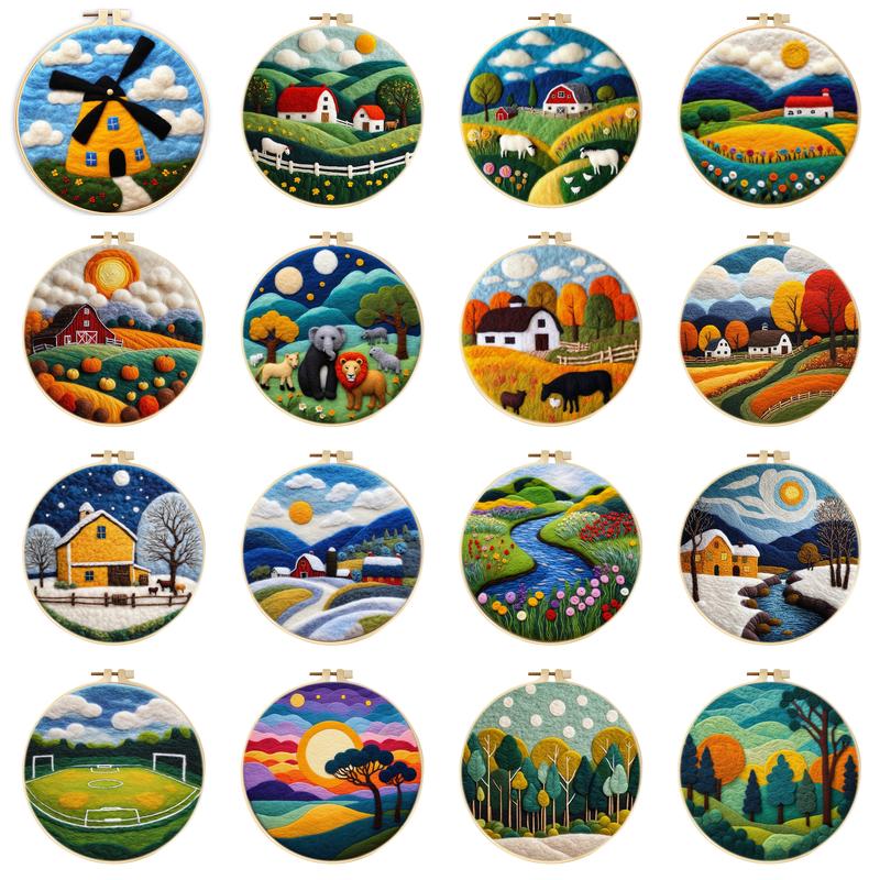 CHENISTORY Wool Painting Kits  - Embroidery Hoop Kit 评论和价格