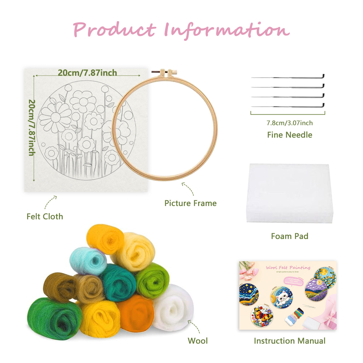CHENISTORY Wool Painting Kits  - Embroidery Hoop Kit 评论和价格
