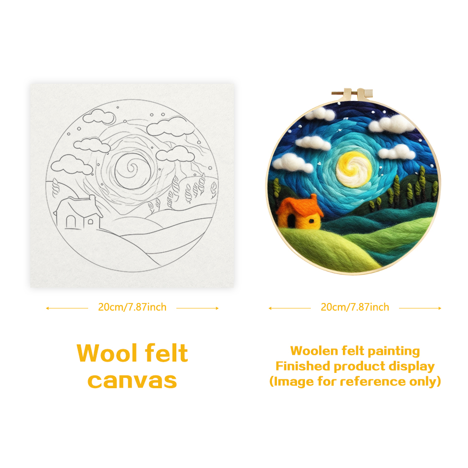 CHENISTORY Wool Painting Kits  - Embroidery Hoop Kit 评论和价格