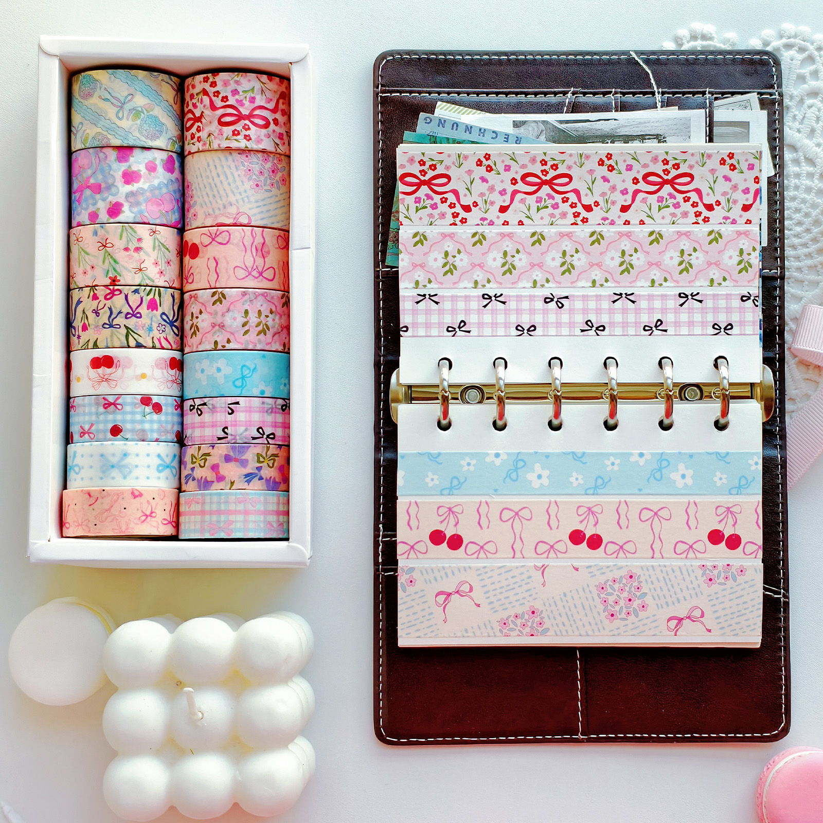 16 Rolls Pink Bow Washi Tapes  - Washi Tape Rolls 评论和价格