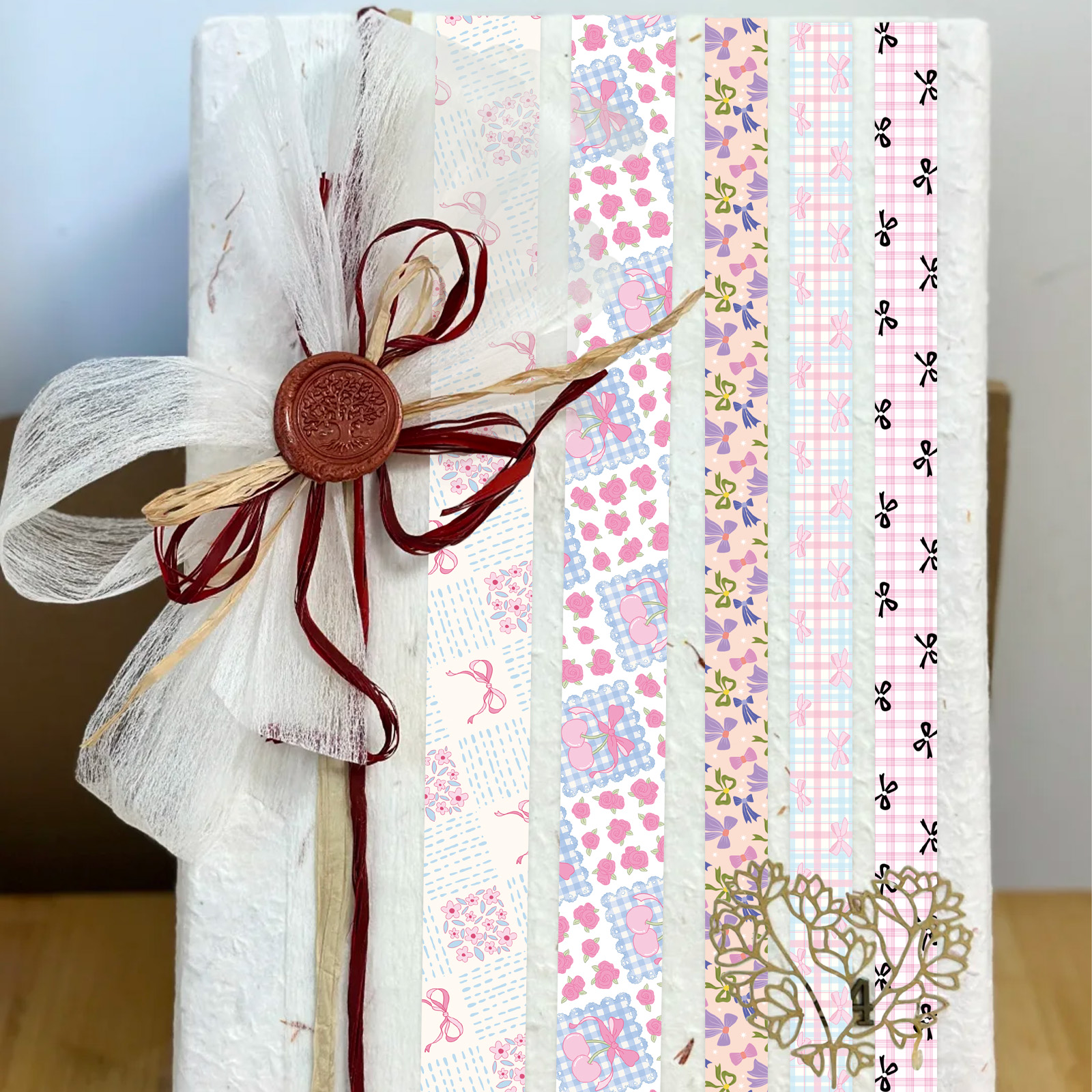 16 Rolls Pink Bow Washi Tapes  - Washi Tape Rolls 评论和价格