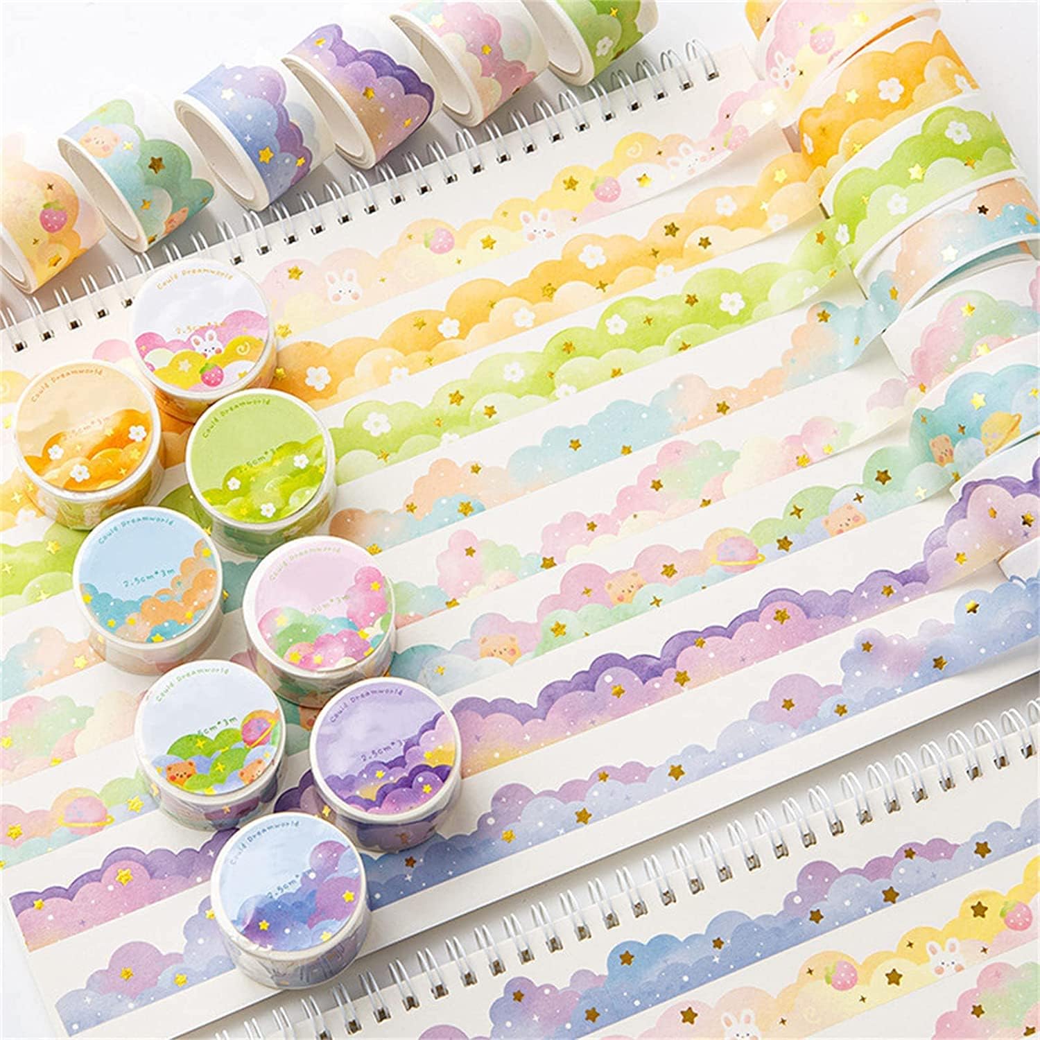 8 Rolls Color Cloud Washi Tape - Washi Tape Rolls 评论和价格