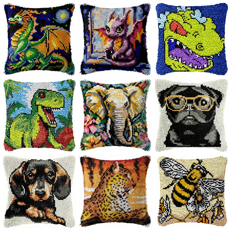 Dinosaur Latch Hook Pillow Kit - Dinosaur And Craft 评论和价格