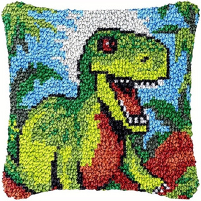 Dinosaur Latch Hook Pillow Kit - Dinosaur And Craft 评论和价格