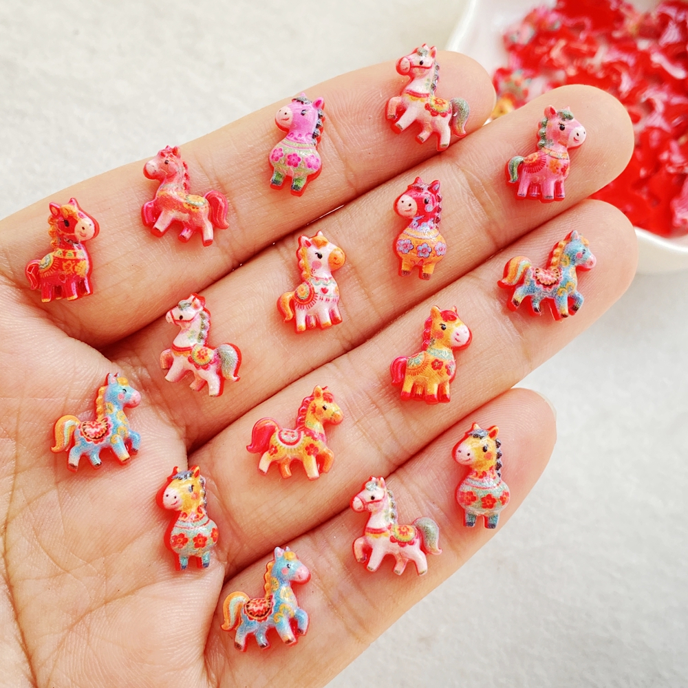 50pcs Resin Cute Mini Red Anim - Art Craft Easter 评论和价格