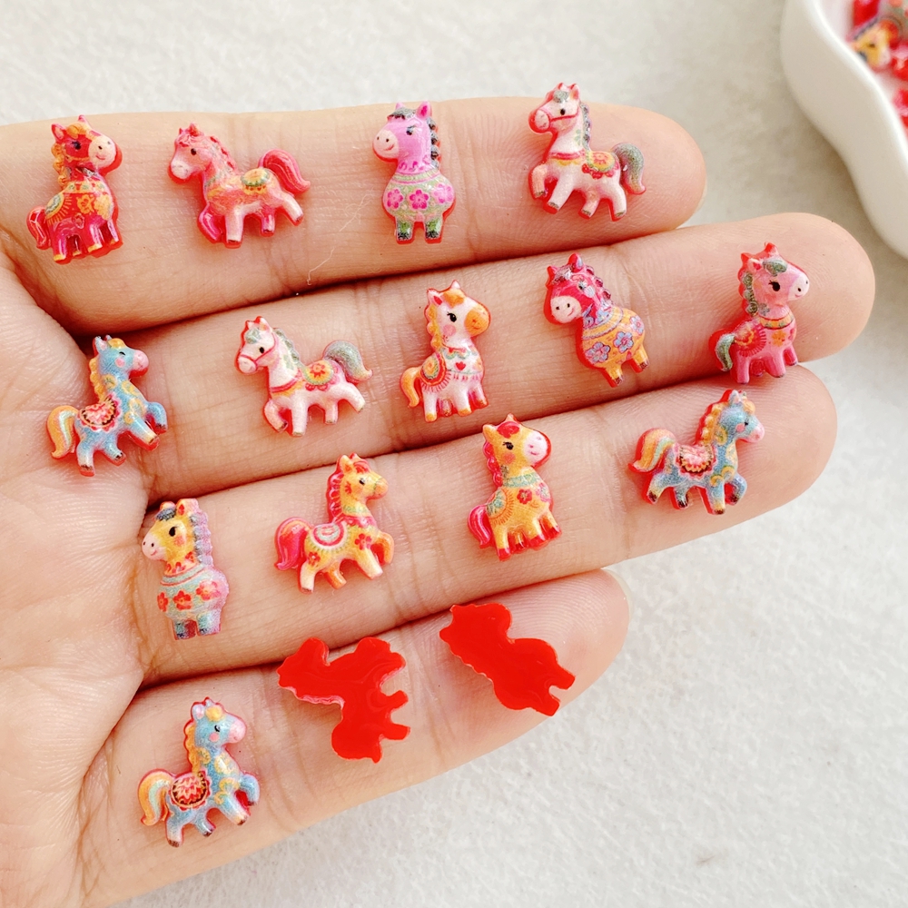 50pcs Resin Cute Mini Red Anim - Art Craft Easter 评论和价格