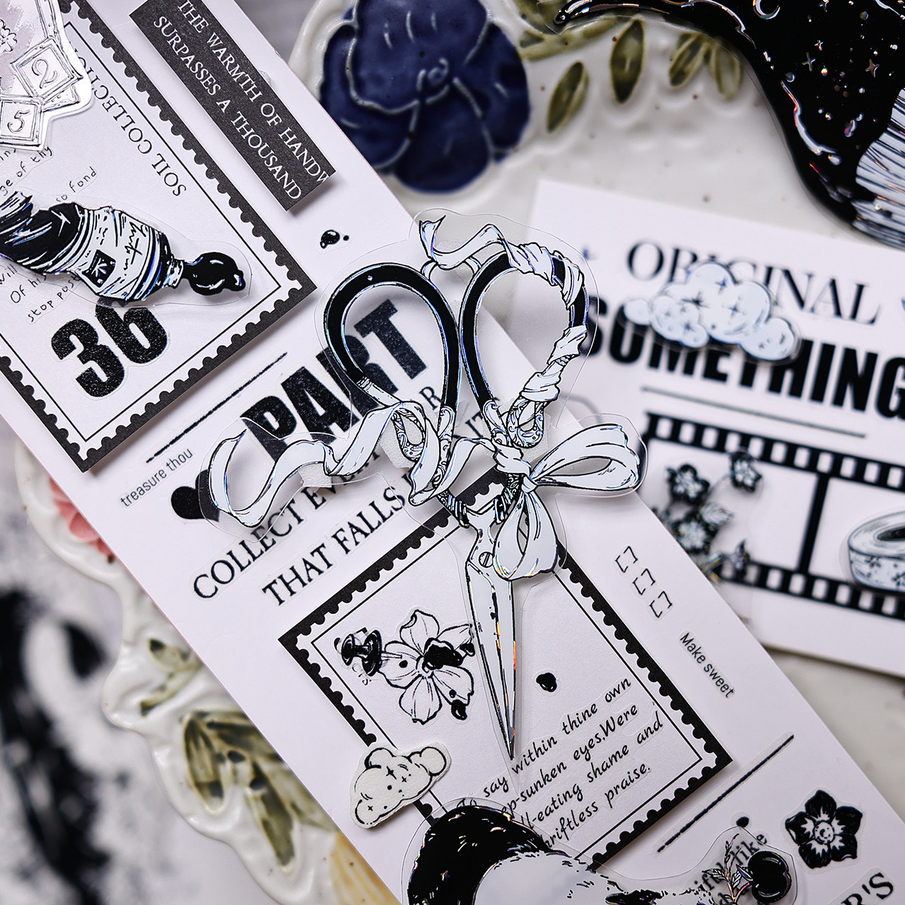 XiaoBaiJia Studio Vintage Blac - Washi Tape Rolls 评论和价格
