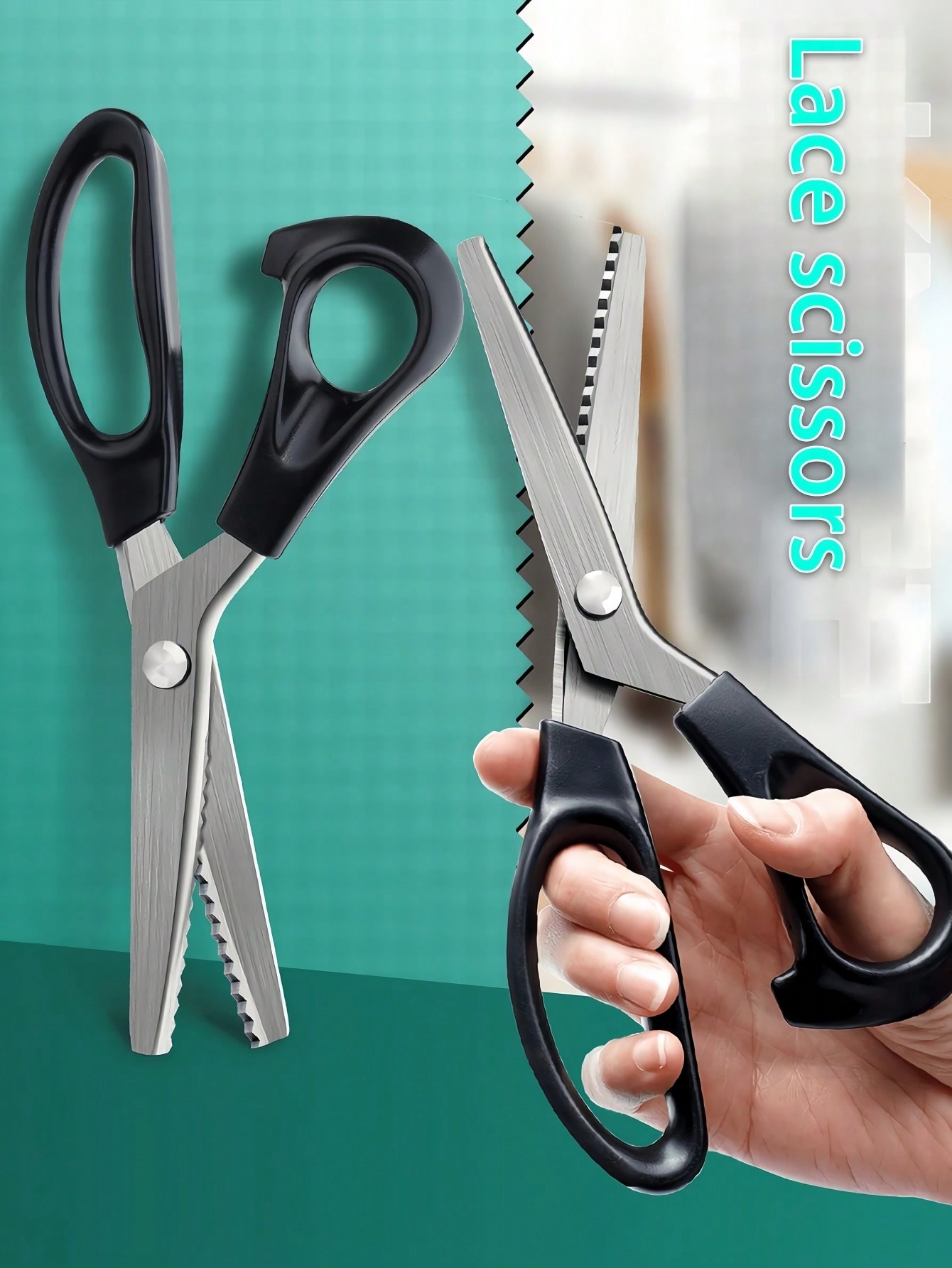 1PC Professional Black Stainle - Art And Craft Zig Zag Scissors 评论和价格