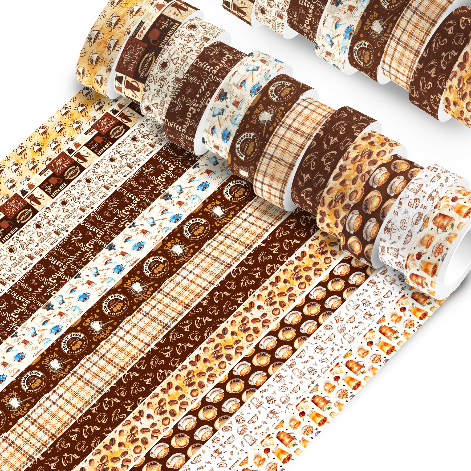 Vintage Coffee Pattern Washi T - Washi Tape Rolls 评论和价格