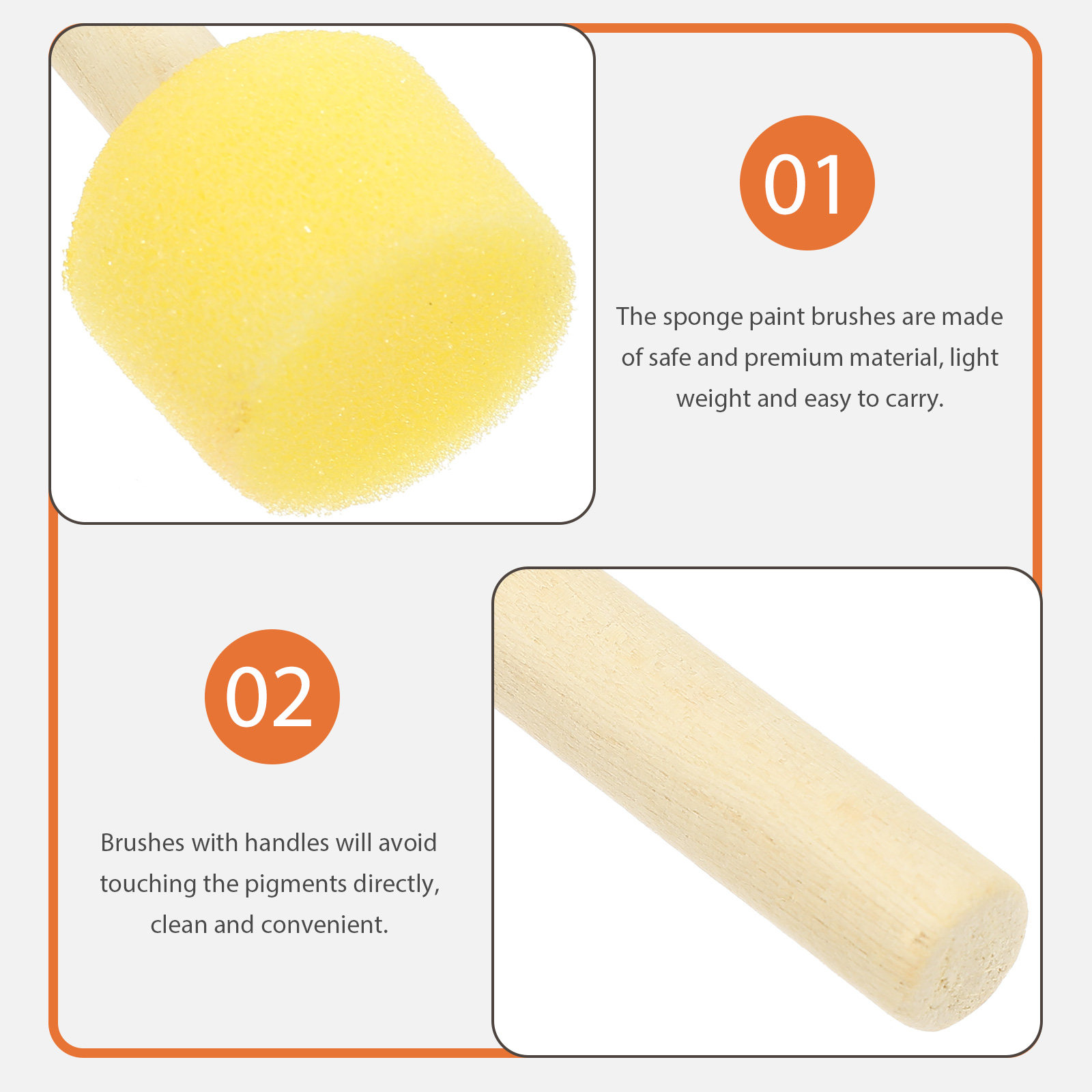 20Pcs Wooden Handle Sponge Bru - Art Craft For Preschoolers 评论和价格