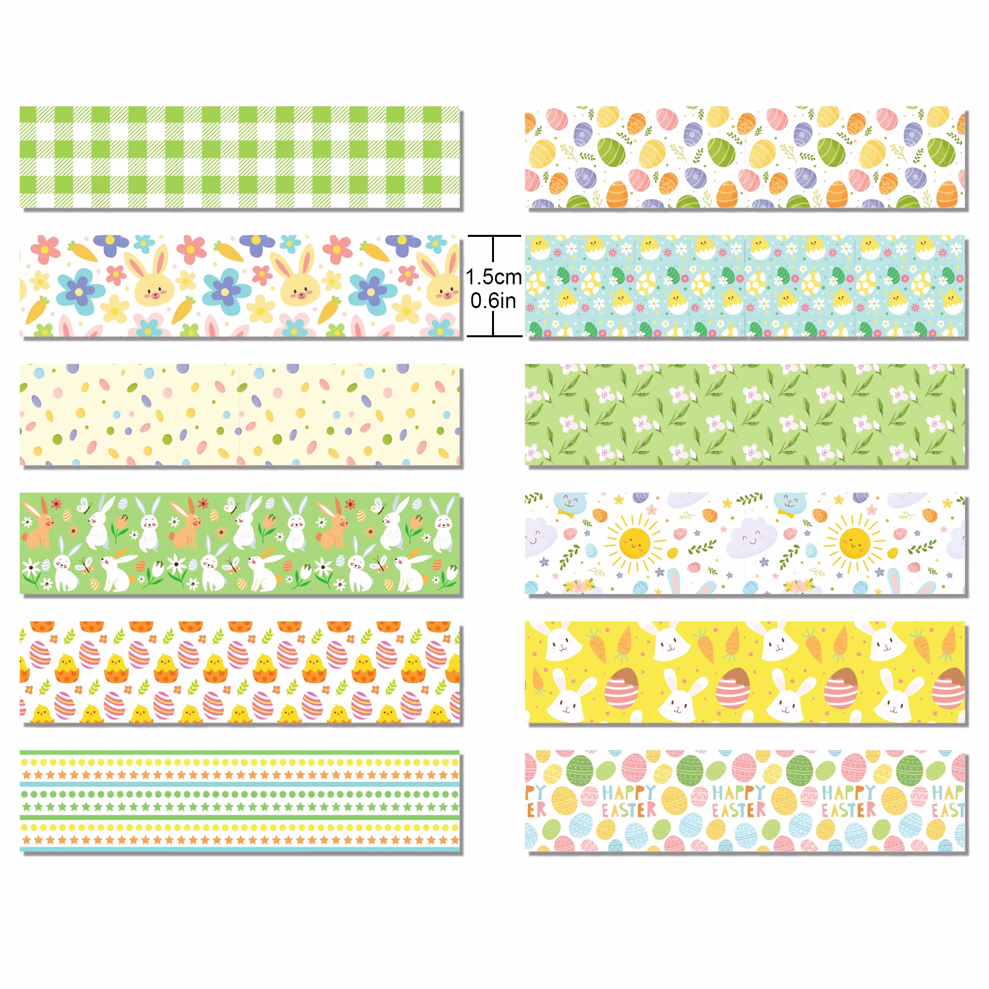12 Rolls Easter Day Egg Rabbit - Washi Tape Rolls 评论和价格