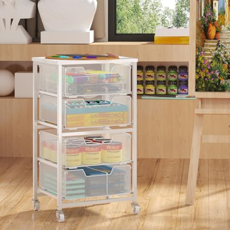 4-Drawer Rolling Storage Cart  - Art & Craft Paper Ideas 评论和价格