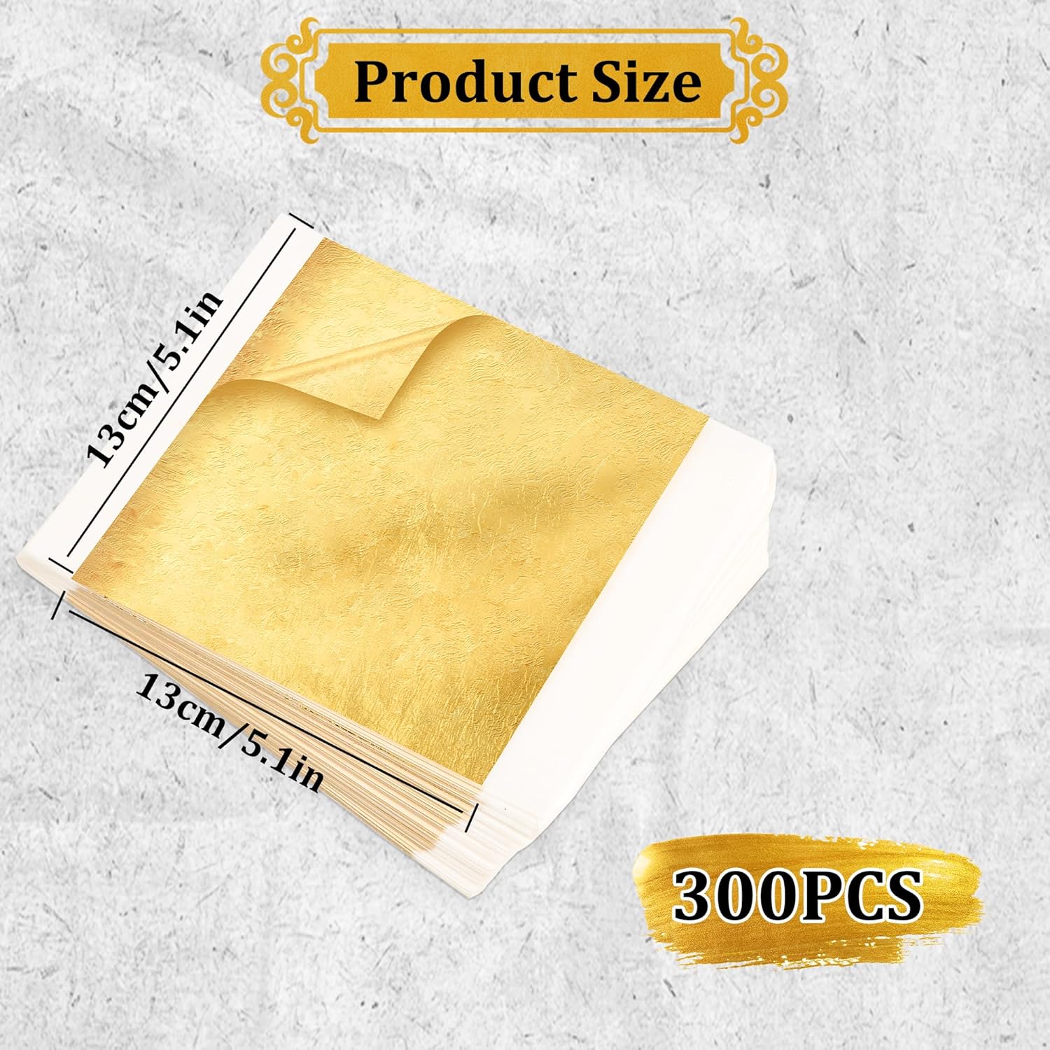 300Pcs Gold Leaf Sheets 5.1x5. - Art Craft Decoration 评论和价格