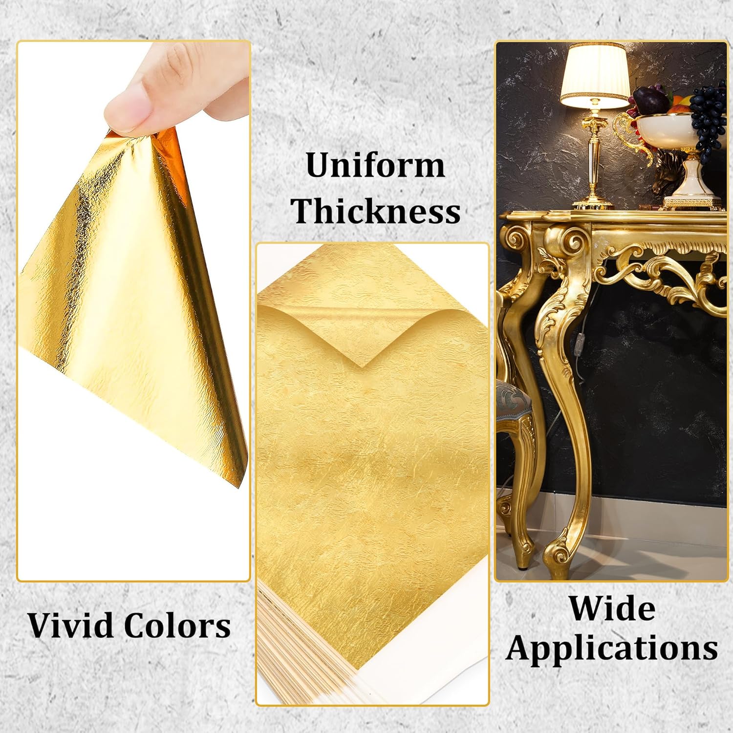 300Pcs Gold Leaf Sheets 5.1x5. - Art Craft Decoration 评论和价格