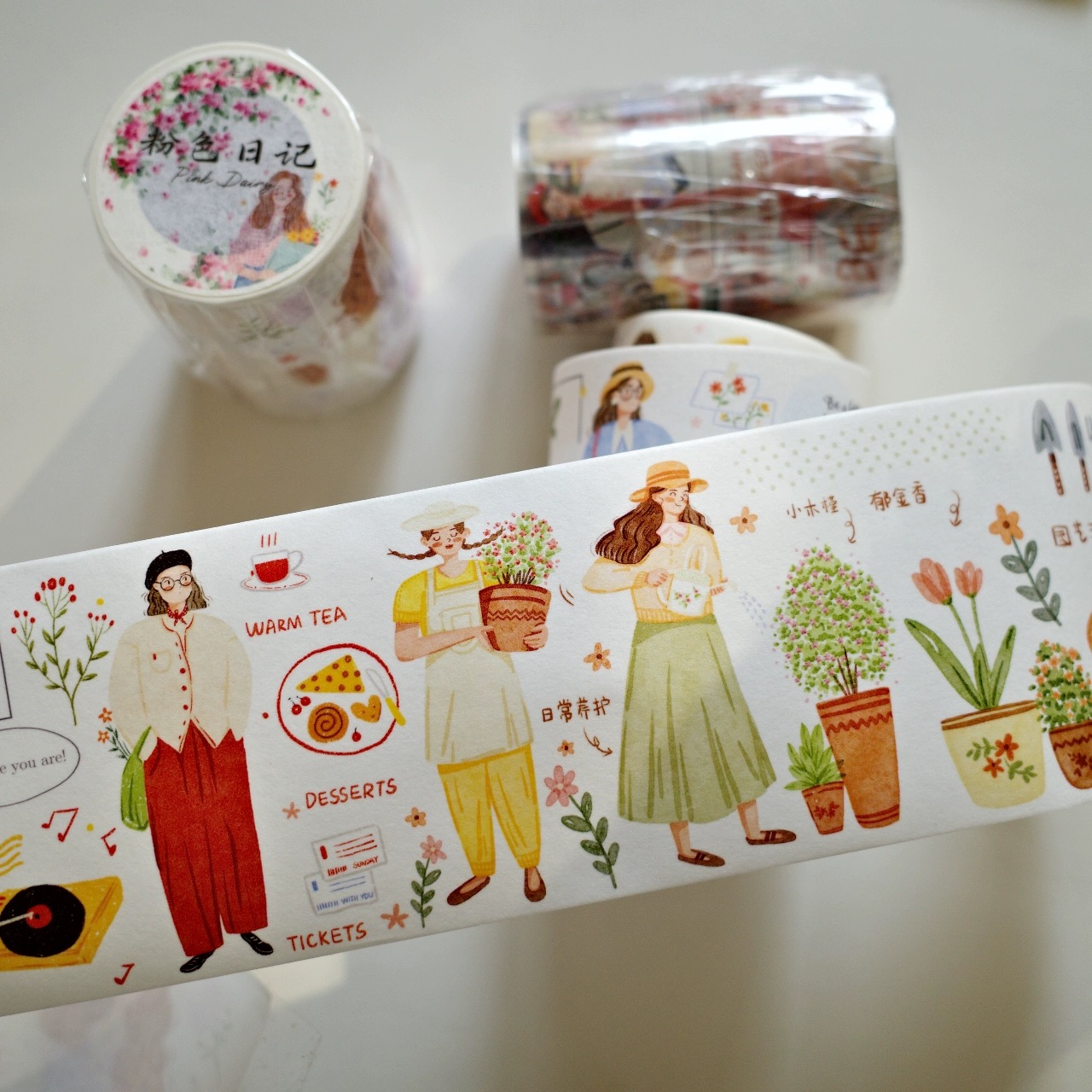 YiEr Studio Vintage Pink Dairy - Washi Tape Rolls 评论和价格