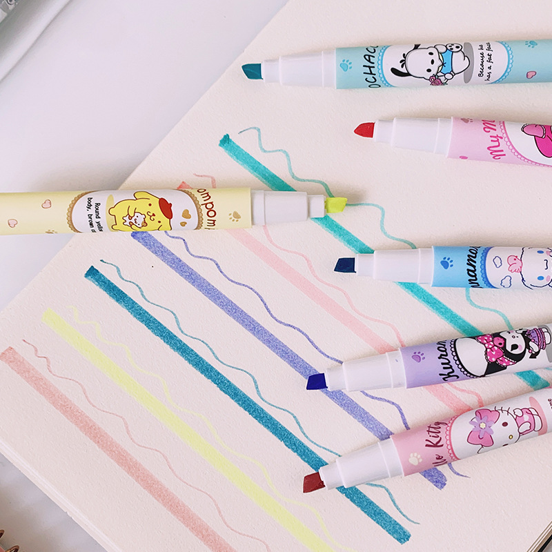 6Pcs Sanrio Hello Kitty Highli - Illustration Marker Set 评论和价格