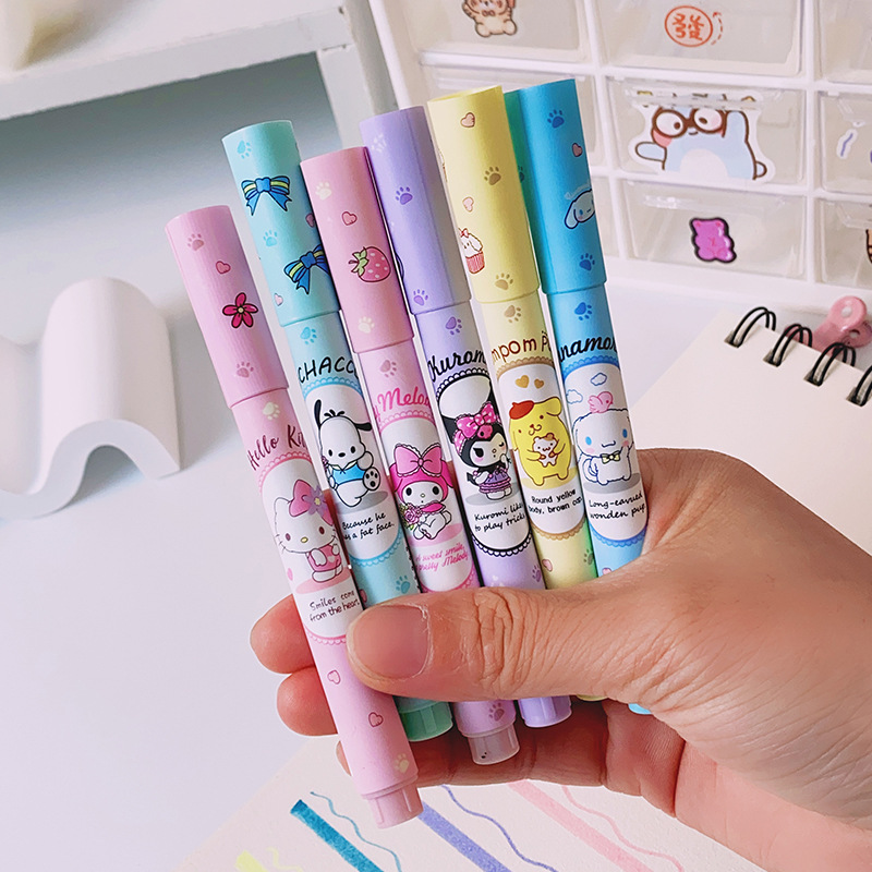 6Pcs Sanrio Hello Kitty Highli - Illustration Marker Set 评论和价格