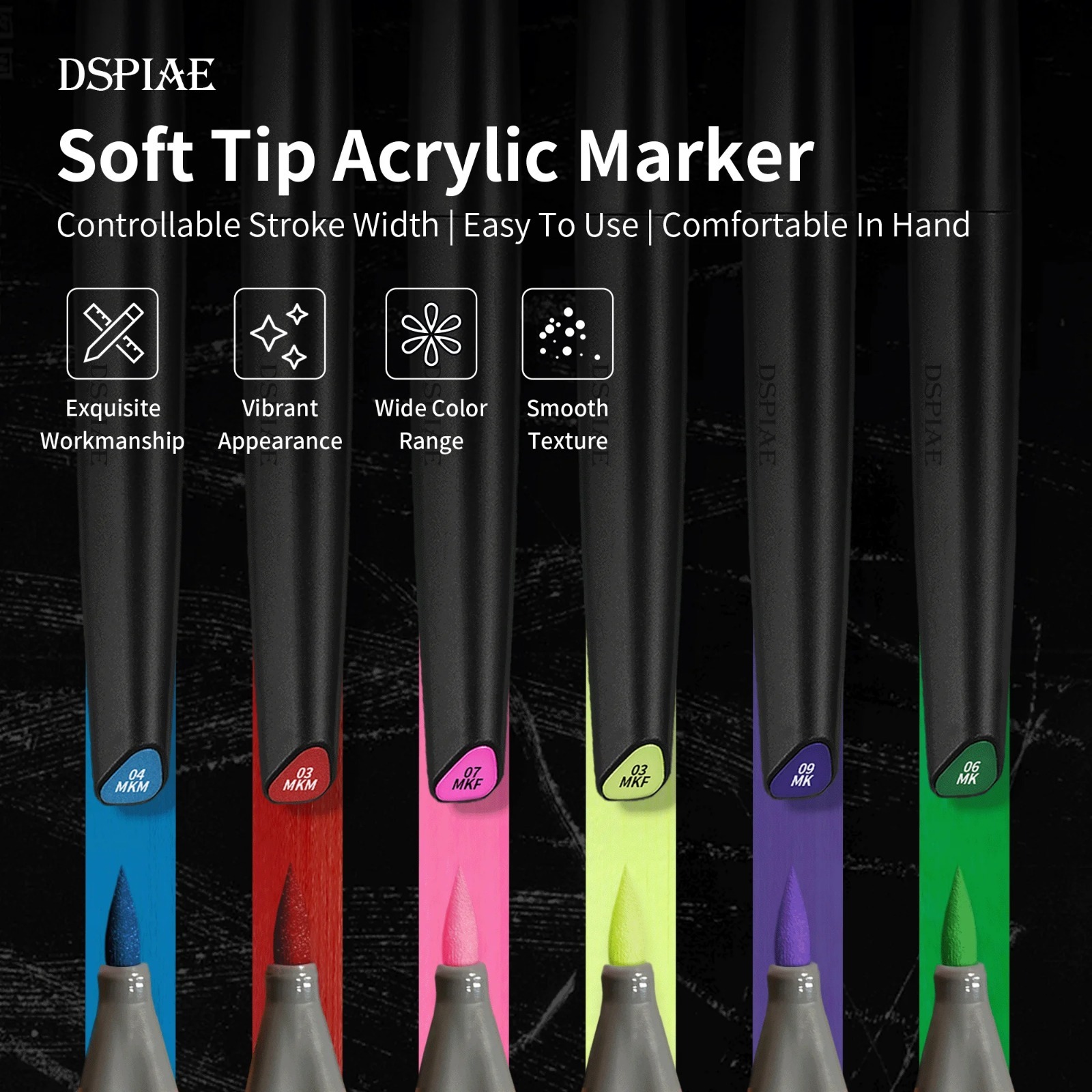 DSPIAE Soft Tip Water Based Ma - Illustration Marker Set 评论和价格