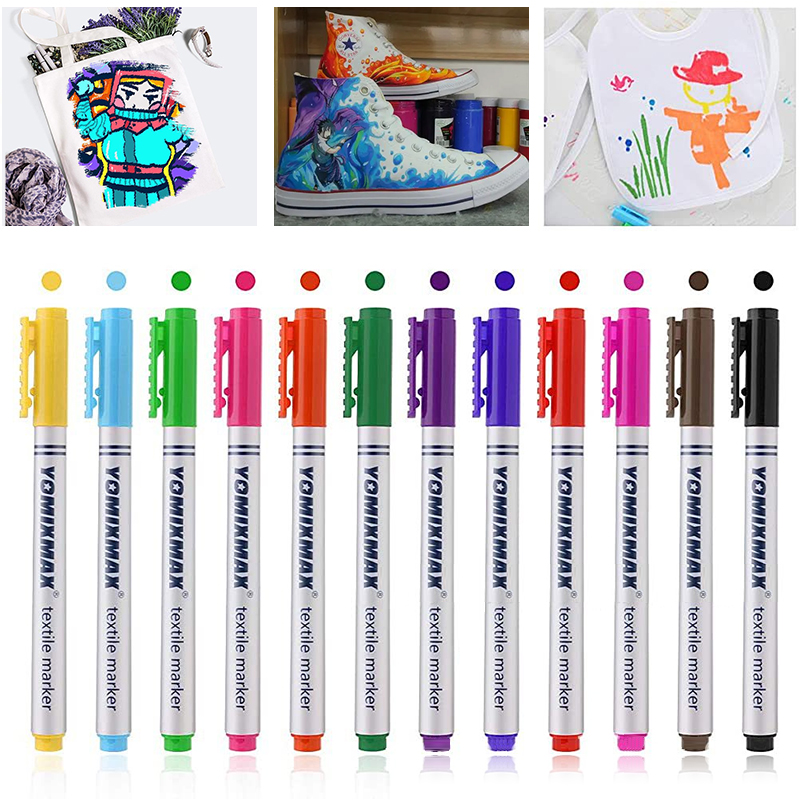 12 Colors Fabric Paint Marker  - Art Craft Stationery 评论和价格