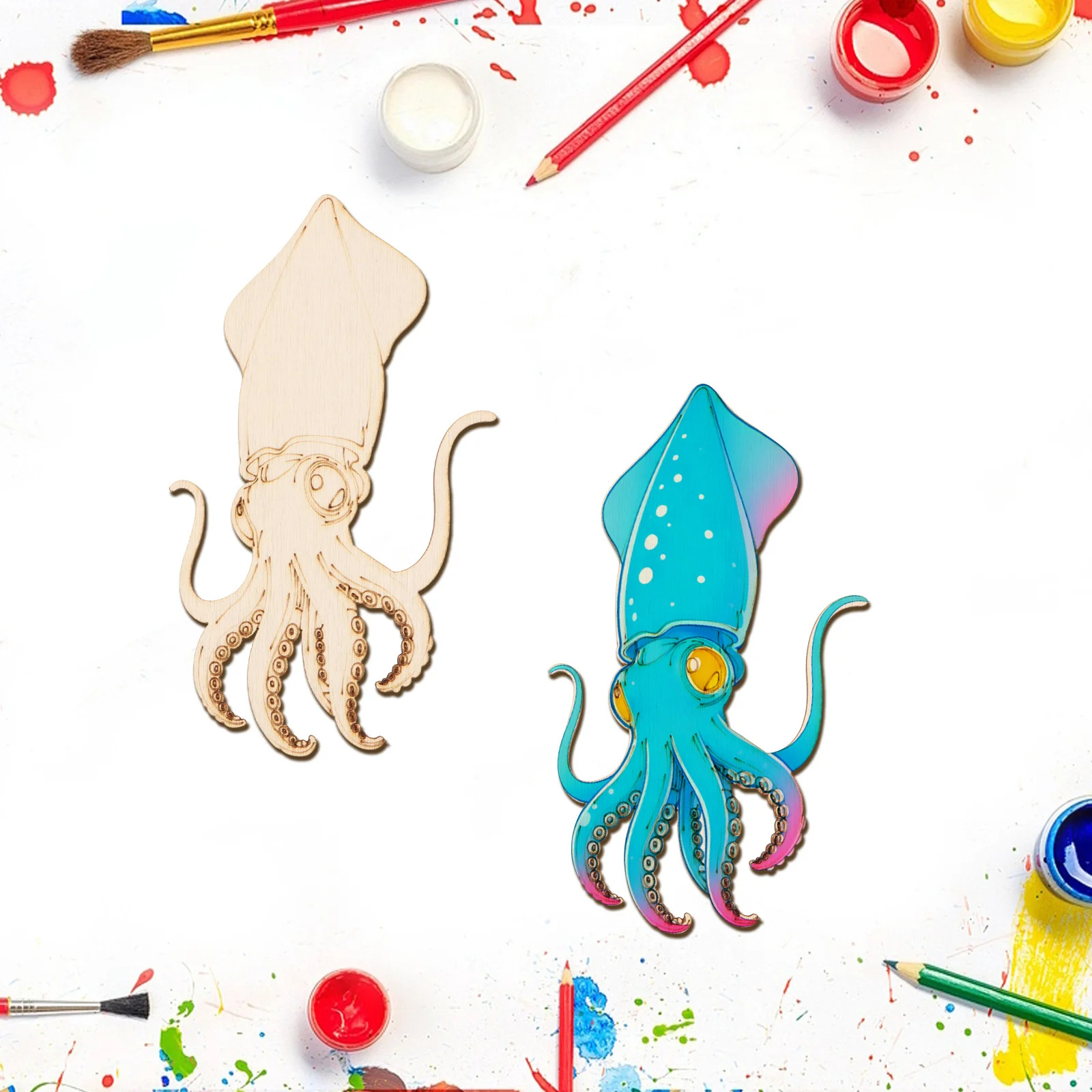 10pcs/set Unfinished Wood Craf - Art & Craft Paper Ideas 评论和价格