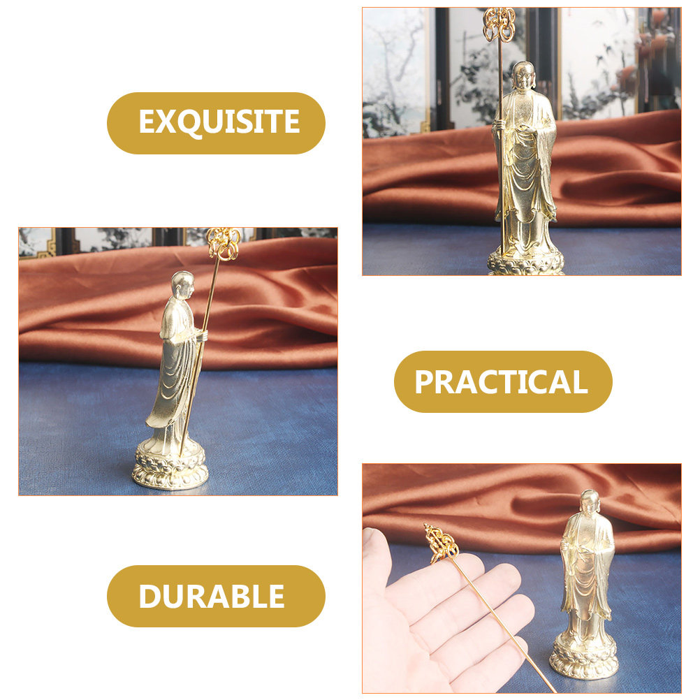 Brass Buddha Statue Monk Spade - Art Craft Decoration 评论和价格