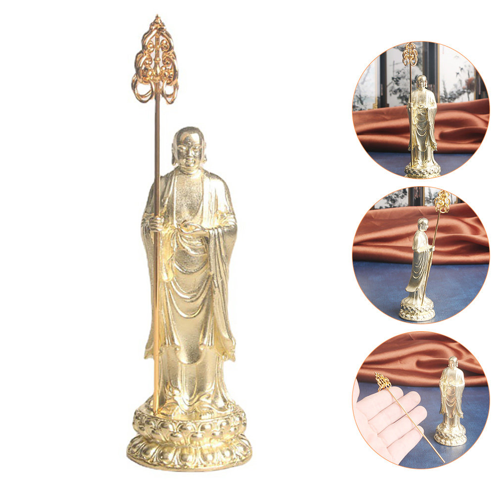 Brass Buddha Statue Monk Spade - Art Craft Decoration 评论和价格
