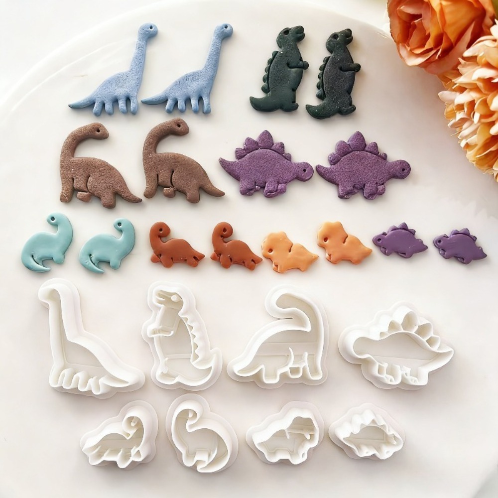 8pcs Cute Dinosaur Clay Cutter - Dinosaur And Craft 评论和价格