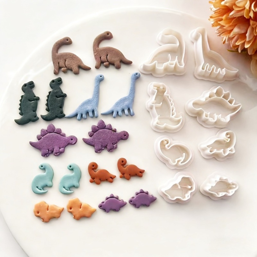 8pcs Cute Dinosaur Clay Cutter - Dinosaur And Craft 评论和价格