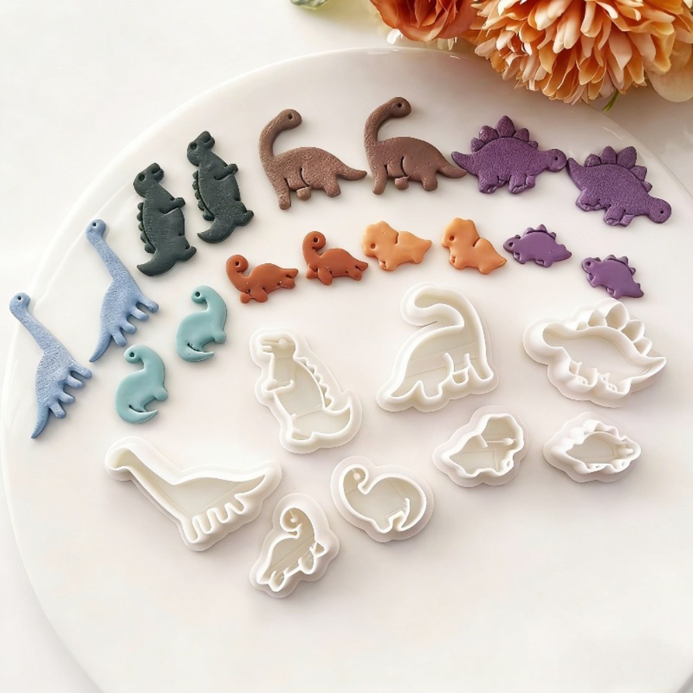 8pcs Cute Dinosaur Clay Cutter - Dinosaur And Craft 评论和价格