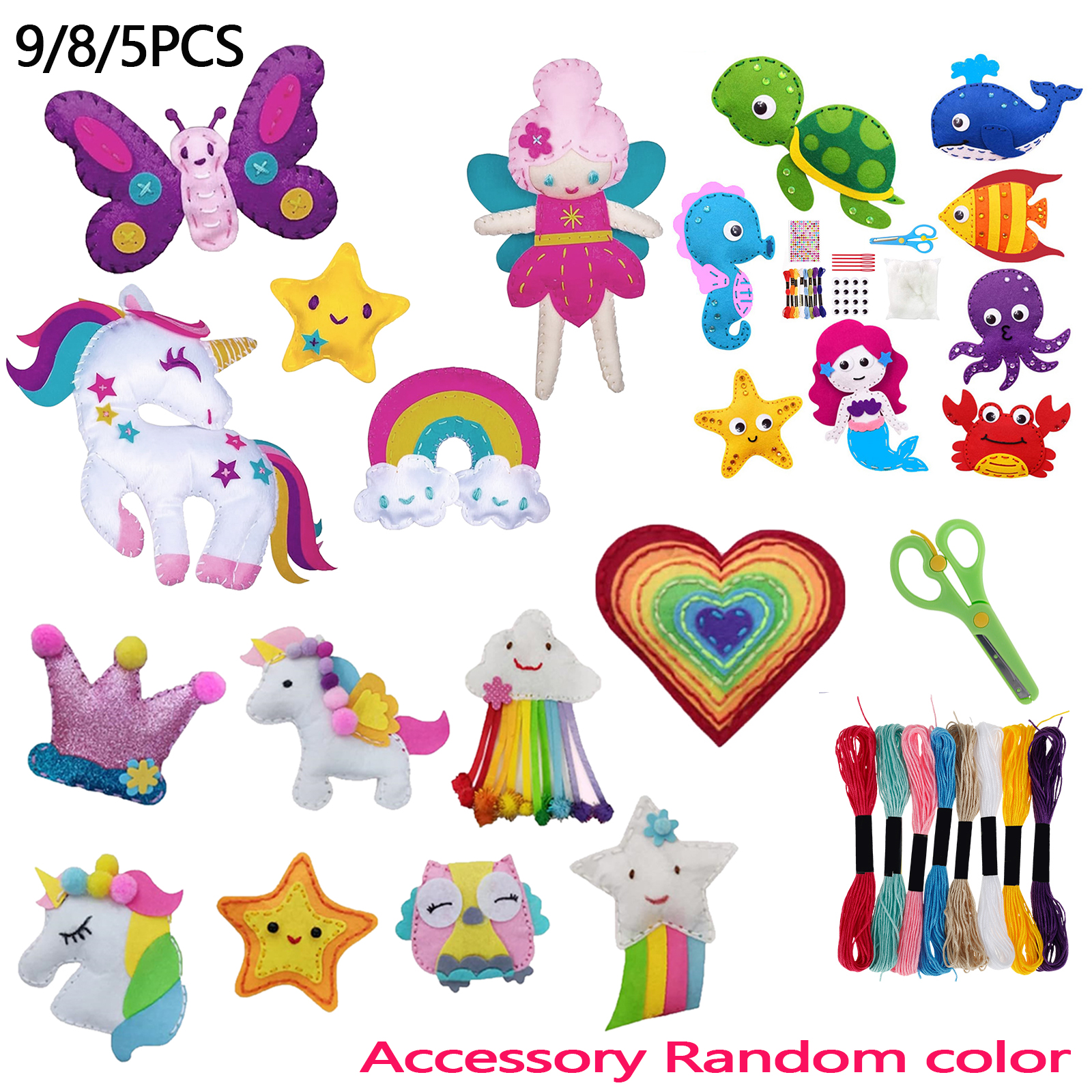 9/8/5Pcs Kids Sewing Kit DIY F - Art Craft For Preschoolers 评论和价格