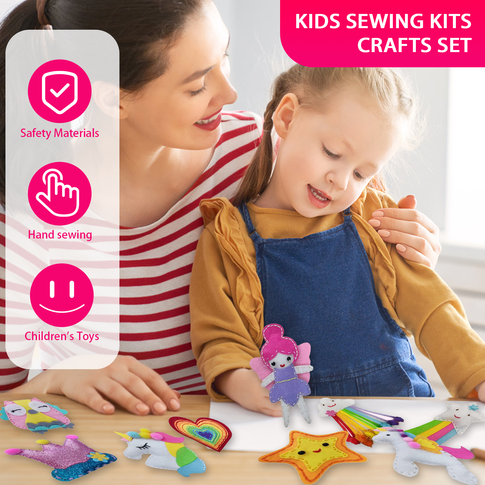9/8/5Pcs Kids Sewing Kit DIY F - Art Craft For Preschoolers 评论和价格