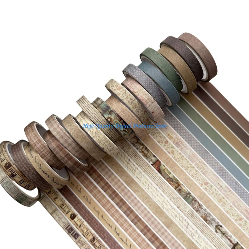 U2JE 20 Roll Paper Tape Retro  - Washi Tape Rolls 评论和价格