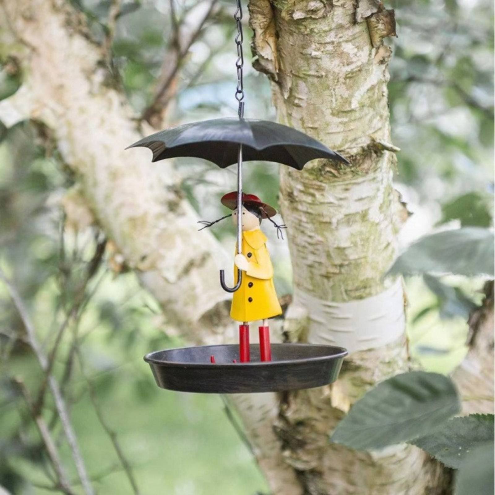Girl with Umbrella Bird Feeder - Art Craft Decoration 评论和价格