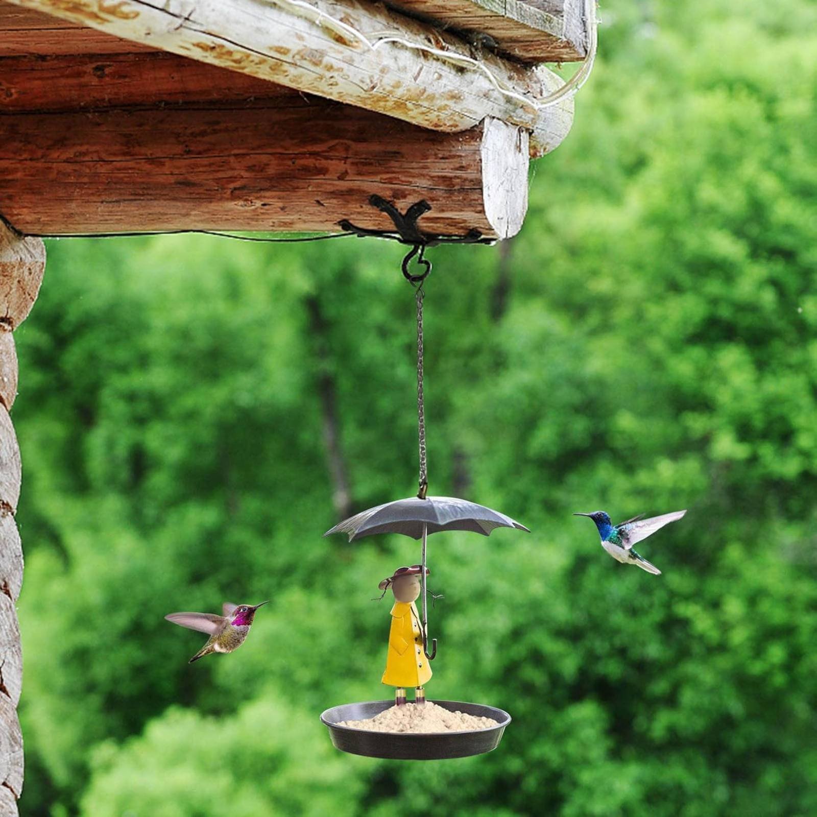 Girl with Umbrella Bird Feeder - Art Craft Decoration 评论和价格