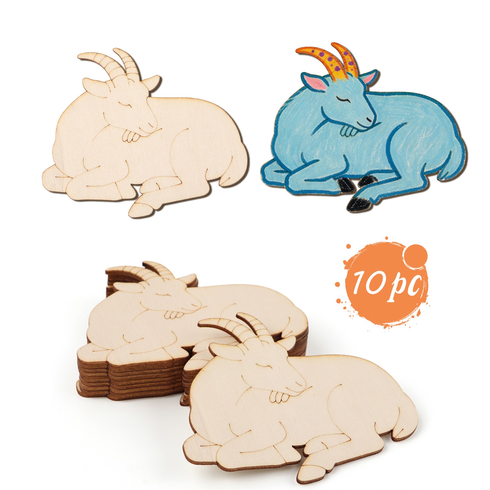 10pcs/set Unfinished Wood Shee - Art & Craft Paper Ideas 评论和价格