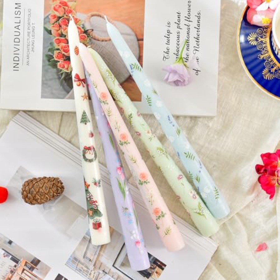 Pretty Floral Taper Candlestic - Art Craft Decoration 评论和价格