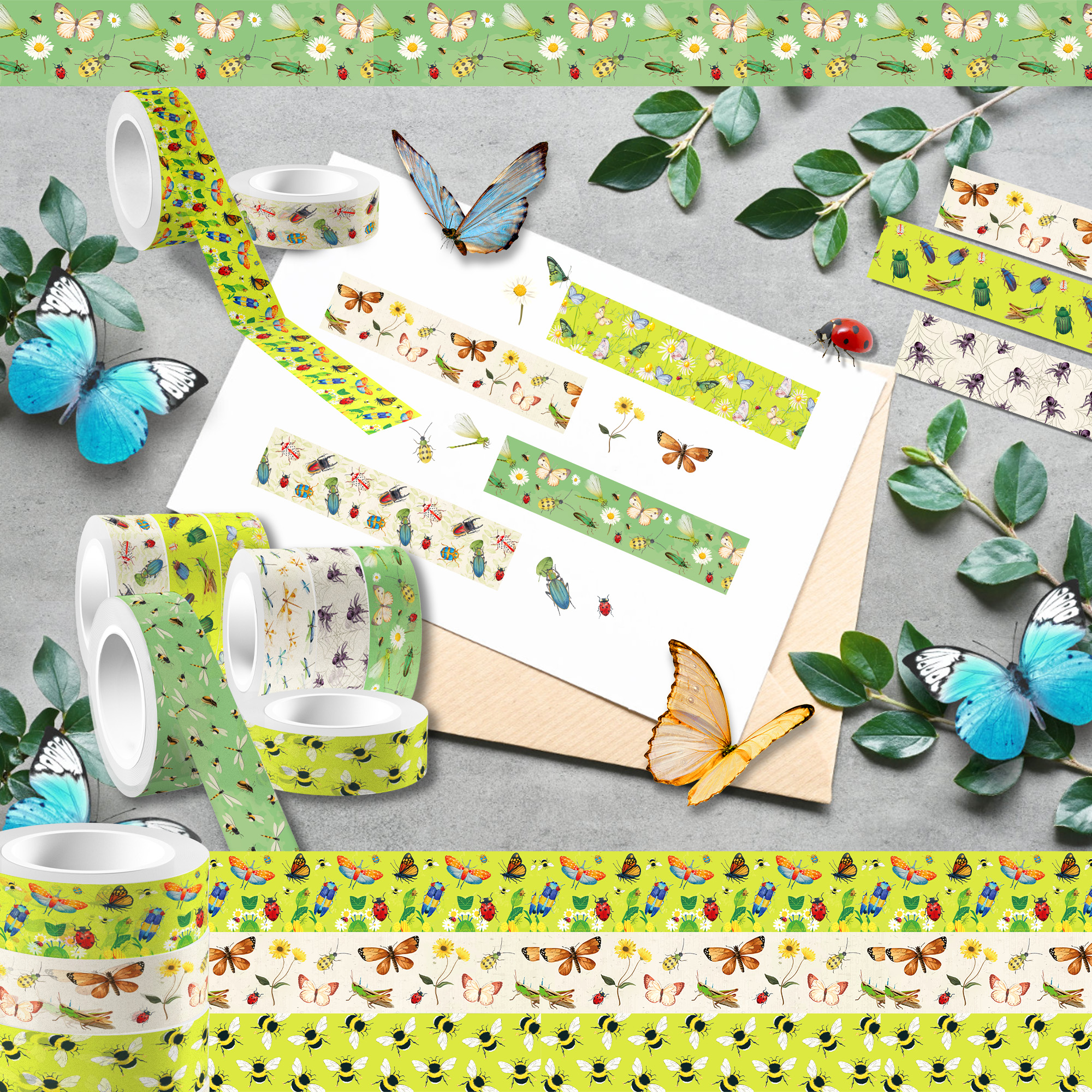 12 Rolls Cartoon Insect Bee Bu - Washi Tape Rolls 评论和价格