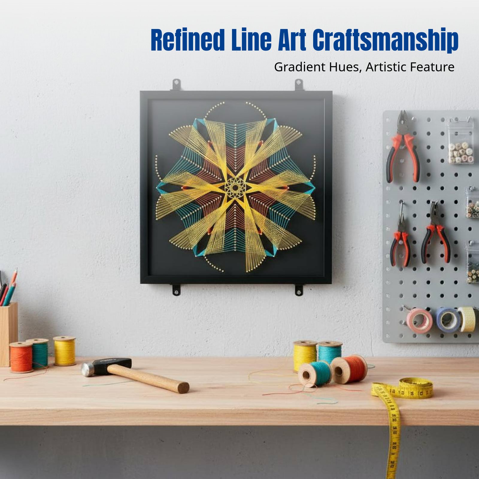 Geometric Pattern Nail String  - Art Craft Decoration 评论和价格